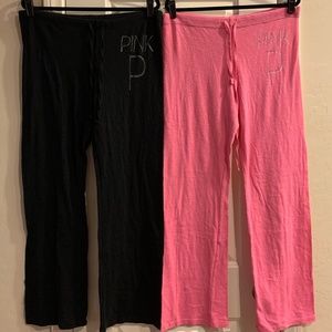 VICTORIA'S SECRET PINK Sz LARGE Drawstring Sleepwear Lounge Pants Pajama Bottom